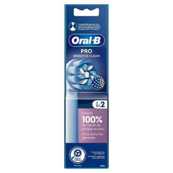 Oral B Pro Sensitive Clean 2pk Replacement Toothbrush Heads
