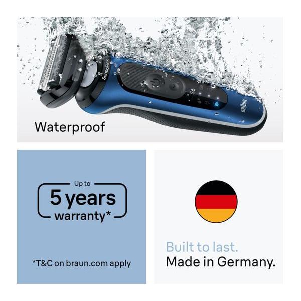 Braun Men's Series 6  62-B1200s Wet and Dry Electric Shaver w/ Travel Case - Blue