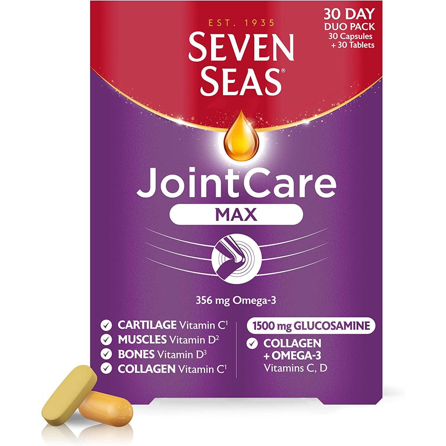 Seven Seas JointCare Supplements, Max, 356 mg Omega-3, Vit C&D -60 Capsules - Healthxpress.ie