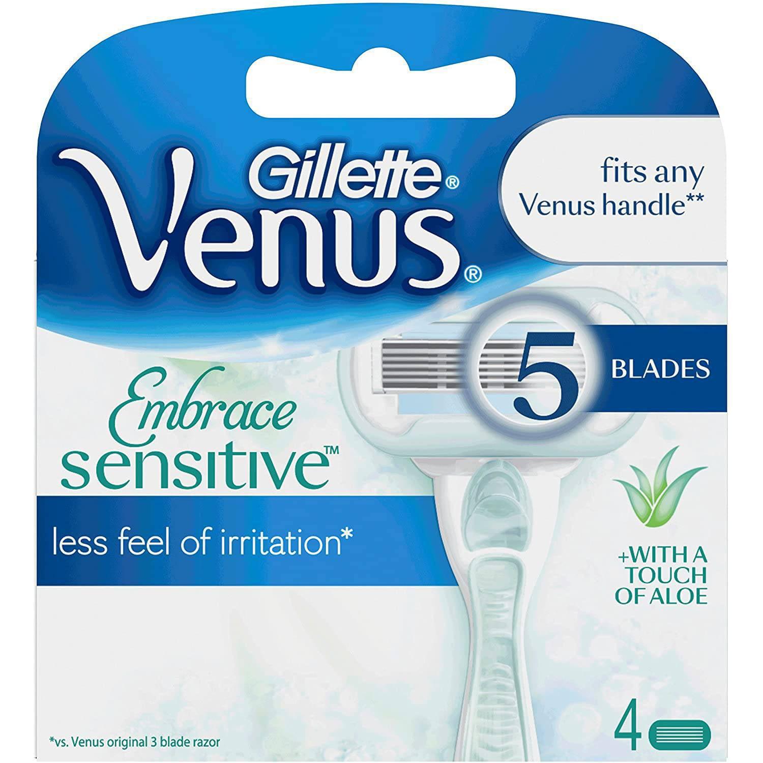 Venus Gillette Embrace Sensitive Razor Blades, Pack of 4 - Healthxpress.ie
