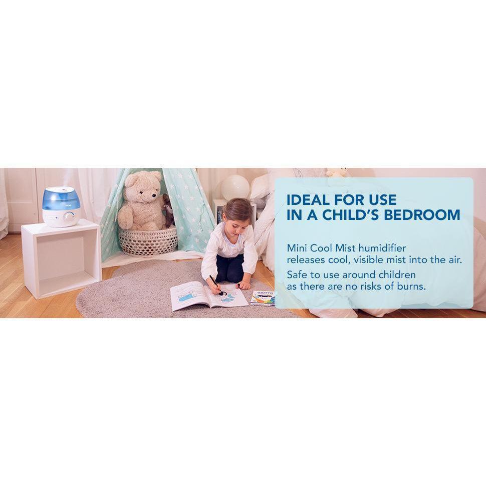 Vicks VUL525E1 Mini Cool Mist Ultrasonic Humidifier New Version - 0.5 Gallon Tank, Blue