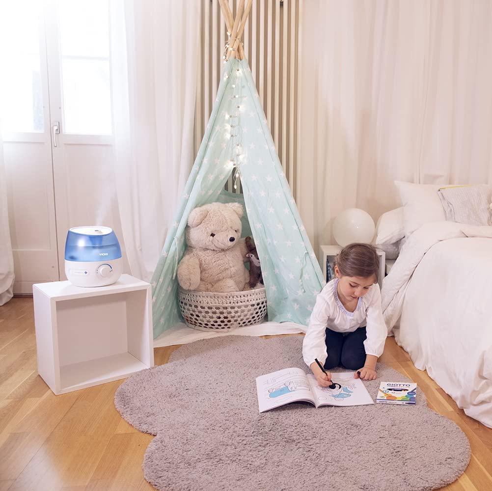 Vicks VUL525E1 Mini Cool Mist Ultrasonic Humidifier New Version - 0.5 Gallon Tank, Blue