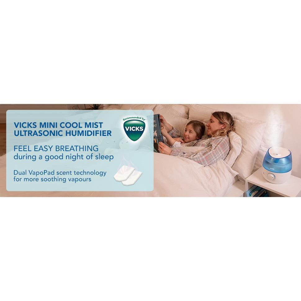 Vicks VUL525E1 Mini Cool Mist Ultrasonic Humidifier New Version - 0.5 Gallon Tank, Blue