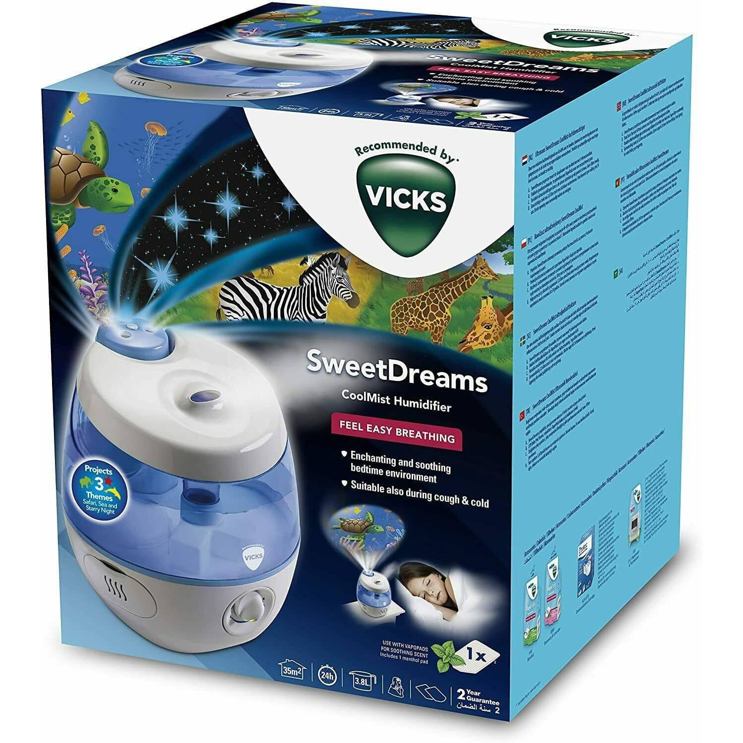 Vicks VUL575E1V1 Sweet Dreams Cool Mist Humidifier - New Version, 3.8L Tank - Healthxpress.ie